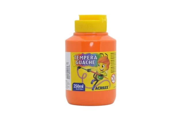 TINTA GUACHE 250ML LARANJA 517 ACRILEX 2025