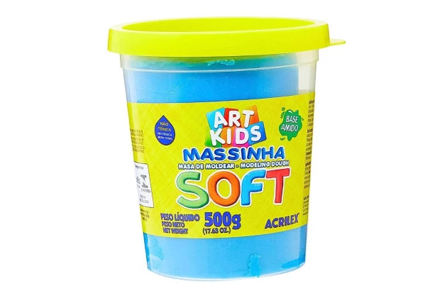 MASSA DE MODELAR SOFT 500G AZUL 109 ACRILEX 7350
