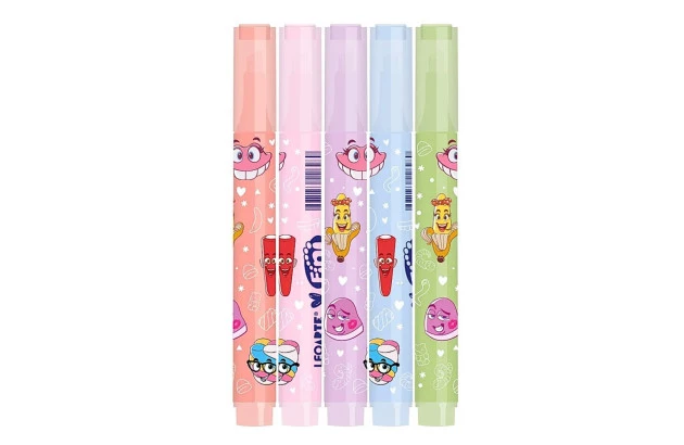 MARCA TEXTO CHANFRADO COM AROMA FINI | PONTA CHANFRADA CORES SORTIDAS - LEO&LEO