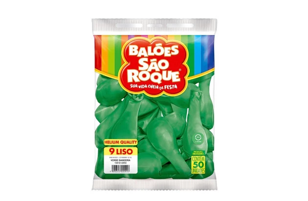 BALÃO LISO 9 POLEGADAS VERDE MAÇÃ HELIUM QUALITY 50 UNDS SÃO ROQUE