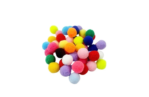 BOLINHA DE POMPOM POLIÉSTER 20 UNIDADES COLORIDO