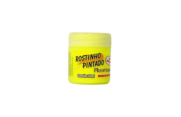 TINTA FACIAL LÍQUIDA 15ML FLUOR COLORS AMARELO FLUOR - ROSTINHO PINTADO 1014