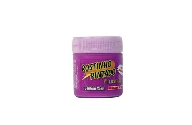 TINTA FACIAL LÍQUIDA 15ML FLUOR COLORS ROXO FLUOR - ROSTINHO PINTADO 1011