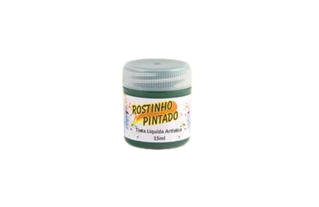 TINTA FACIAL LÍQUIDA ARTÍSTICA 15ML VERDE ESCURO - ROSTINHO PINTADO 1006
