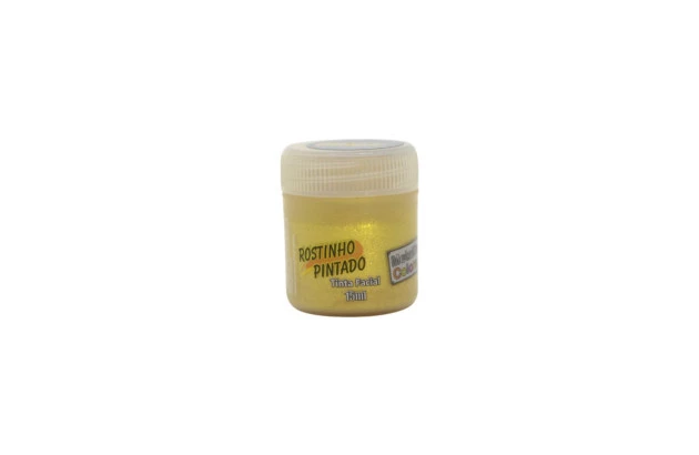TINTA FACIAL LÍQUIDA METÁLICA 15ML OURO METALLIC COLORS  - ROSTINHO PINTADO 8002