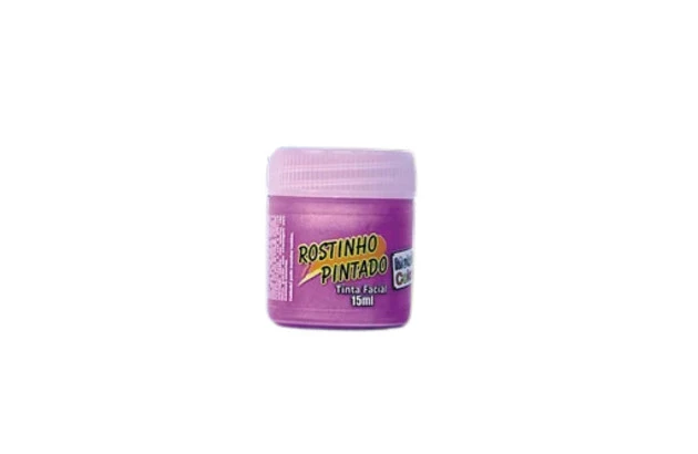 TINTA FACIAL LÍQUIDA METÁLICA 15ML ROXO METALLIC COLORS  - ROSTINHO PINTADO 8008