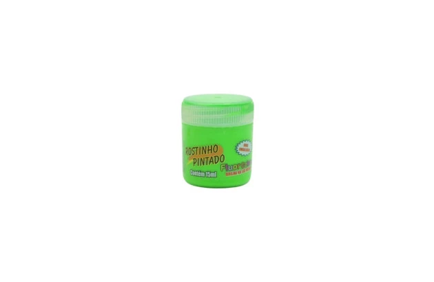 TINTA FACIAL LÍQUIDA 15ML FLUOR COLORS VERDE LIMÃO FLUOR - ROSTINHO PINTADO 1013
