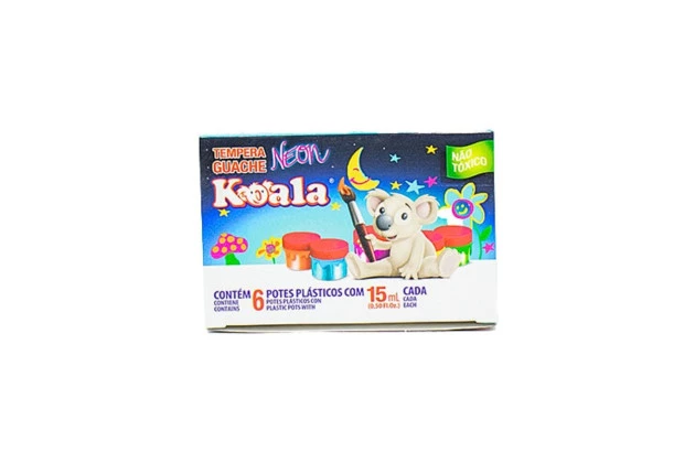 TINTA GUACHE NEON 6 CORES 15ML KOALA DELTA - 0040FLU