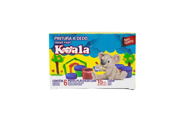 PINTURA A DEDO 6 CORES 15ML KOALA DELTA - 0044