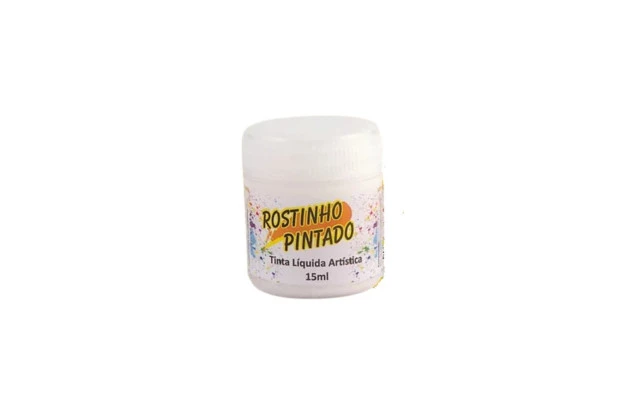 TINTA FACIAL LÍQUIDA ARTÍSTICA 15ML BRANCA - ROSTINHO PINTADO 1001