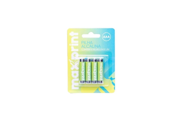 PILHA ALCALINA AAA PALITO 1,5V COM 2 UND MAXPRINT – 756358