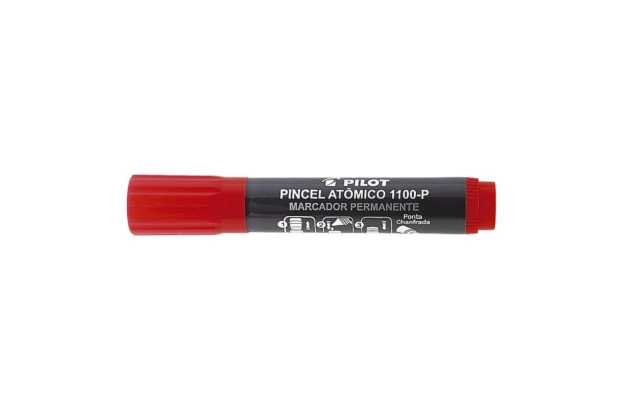 PINCEL ATÔMICO PERMANENTE PONTA CHANFRADA  RECARREGÁVEL 1100-P VERMELHO PILOT