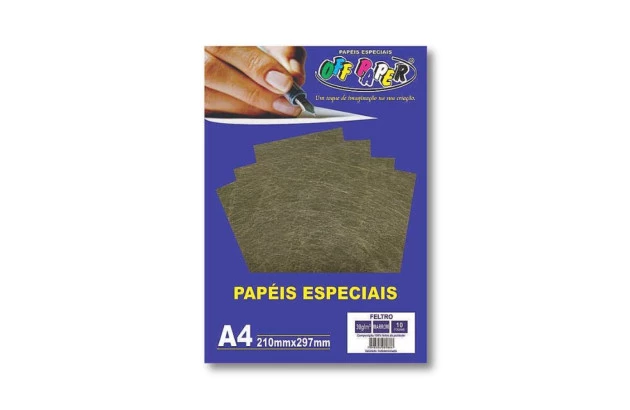 PAPEL FELTRO A4 MARROM 30G COM 10 FOLHAS OFF PAPER