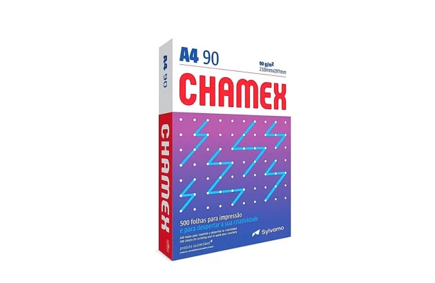 PAPEL SULFITE A4 SUPER BRANCO 90G /M² COM 500 FOLHAS 210X297 MM - RESMA CHAMEX