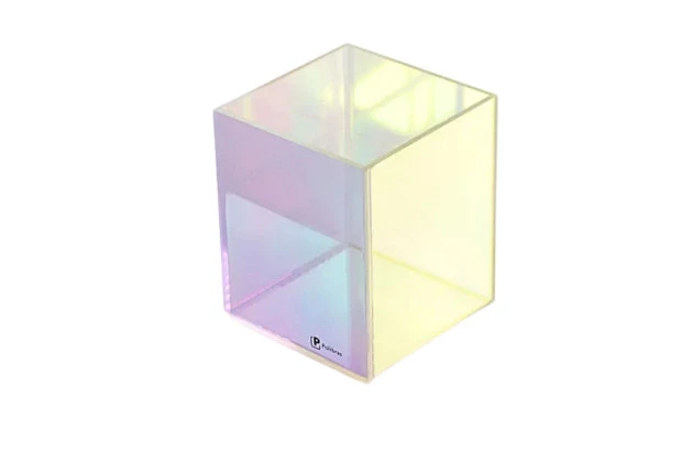 ORGANIZADOR DE MESA PORTA CANETA LÁPIS HOLOGRAFICO ACRÍLICO 7,5X7,5X9CM