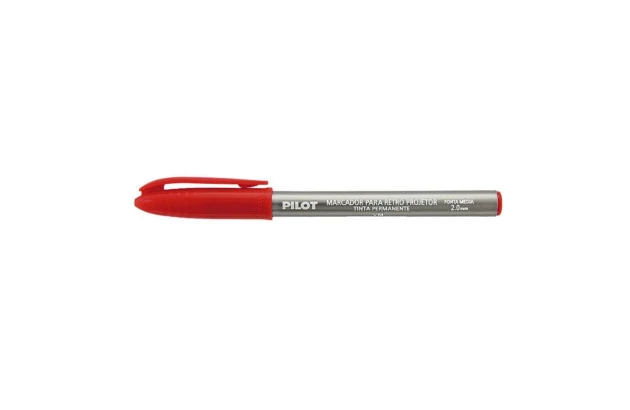 MARCADOR PARA RETRO PROJETOR 2.0 VERMELHO PONTA MÉDIA PERMANENTE PILOT