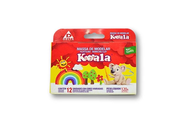 MASSA DE MODELAR 12 CORES 120G KOALA DELTA - 0026