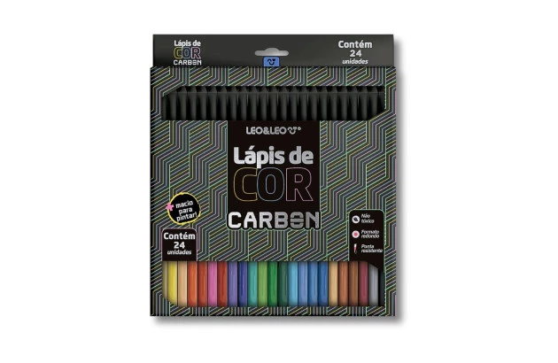 LÁPIS DE COR 24 CORES CARBON LINE REDONDO LEO&LEO - 4431