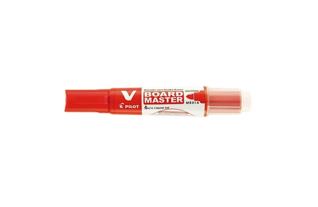 MARCADOR PARA QUADRO BRANCO RECARREGÁVEL V-BOARD MASTER VERMELHO PILOT | PONTA MÉDIA