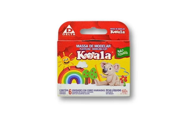 MASSA DE MODELAR 6 CORES 60G KOALA DELTA - 0028