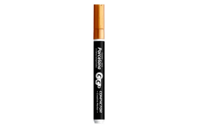 CANETA PARA PORCELANA CREATIVE MARKER PONTA FINA OURO 1.0 COMPACTOR
