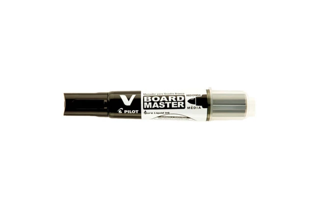 MARCADOR PARA QUADRO BRANCO RECARREGAVEL V-BOARD MASTER PRETO PILOT | PONTA MÉDIA