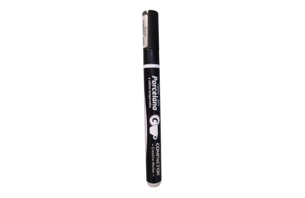 CANETA PARA PORCELANA CREATIVE MARKER PONTA FINA PRETA 1.0 COMPACTOR