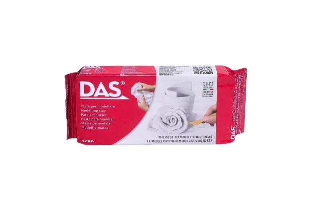 MASSA PARA MODELAR CERÂMICA FRIA BRANCA 500G DAS