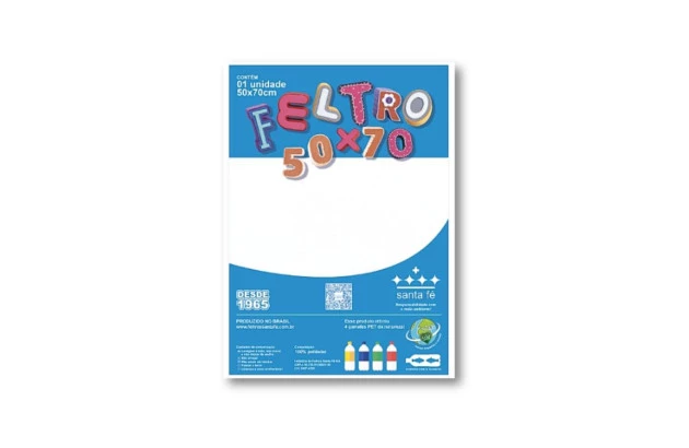 FELTRO LISO BRANCO 180G M2 50X70 BLISTER SANTA FÉ