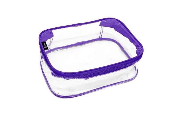 ESTOJO BOX ORGANIZADOR COLORS LILÁS PVC CRISTAL 23X18X5CM