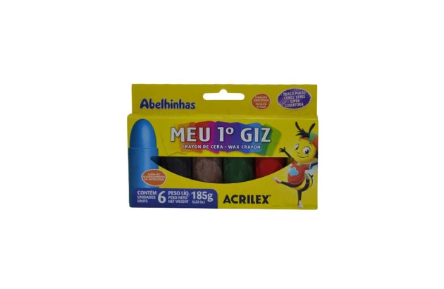 MEU PRIMEIRO GIZ 6 CORES 185G 9506 ACRILEX