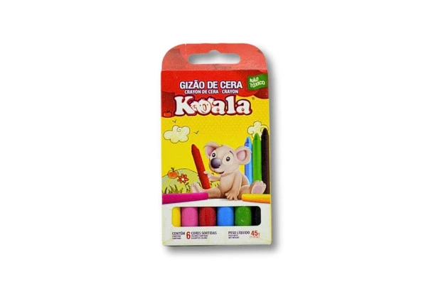 GIZÃO DE CERA 6 CORES 45G KOALA - 0027