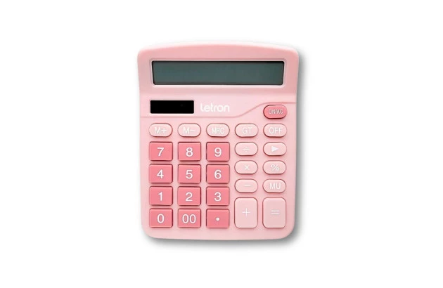 CALCULADORA DE MESA 12 DÍGITOS ROSA NEO PRETA LETRON