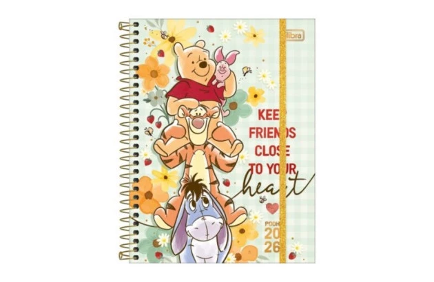 AGENDA ESPIRAL PLANNER CAPA DURA M7 POOH 2026 TILIBRA