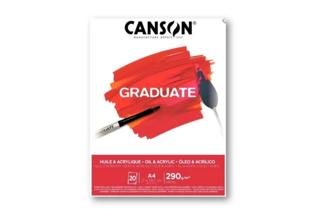 BLOCO GRADUATE ÓLEO E ACRÍLICO A4 290G/M² 20 FOLHAS -CANSON