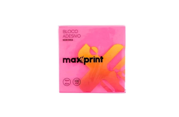 BLOCO DE RECADO ADESIVO 76X76 100F ROSA NEON MAXPRINT