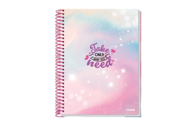 CADERNO CAPA DURA COLEGIAL 10 MATERIAS 160 FOLHAS MOMENTS CREDEAL