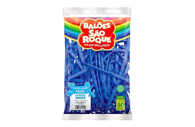 BALÃO CANUDO 260SR AZUL COBALTO 50 UNDS SÃO ROQUE