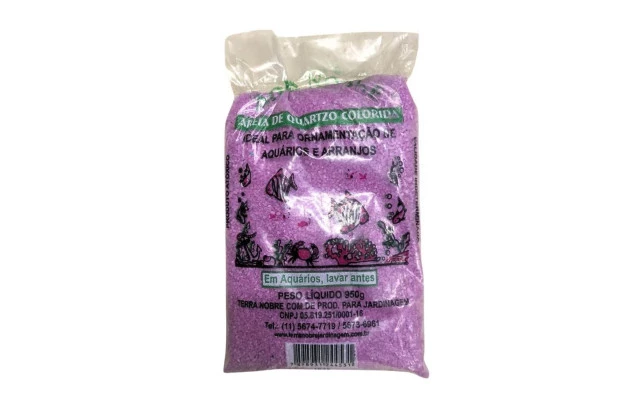 AREIA DE QUARTZO COLORIDA PARA AQUÁRIO ROSA 950G TERRA NOBRE