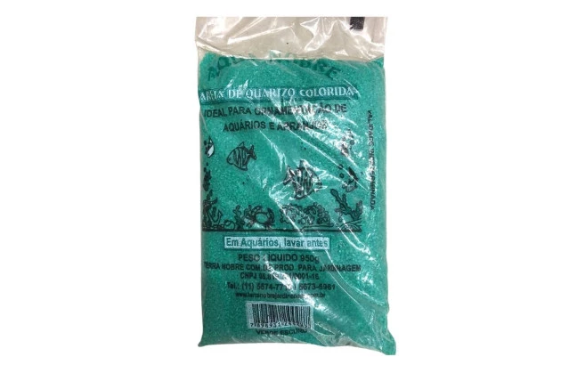 AREIA DE QUARTZO COLORIDA PARA AQUÁRIO VERDE ESCURO 950G TERRA NOBRE