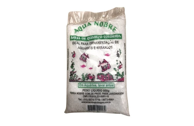 AREIA DE QUARTZO COLORIDA PARA AQUÁRIO BRANCA 950G TERRA NOBRE