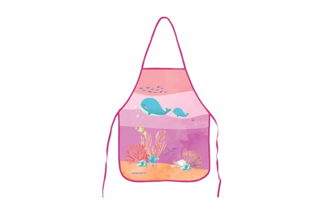 AVENTAL INFANTIL COM BOLSO FUNDO DO MAR LEO&LEO