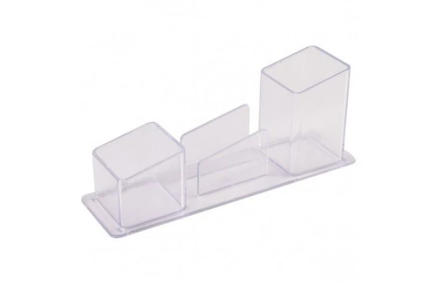 PORTA LAPIS CLIPS E LEMBRETE 3 DIVISORIAS CRISTAL 3034H DELLO