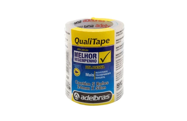 FITA ADESIVA TRANSPARENTE 24X50 QUALITAPE ADELBRAS