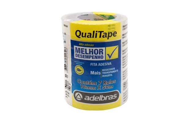 FITA ADESIVA TRANSPARENTE 18X50 QUALITAPE ADELBRAS