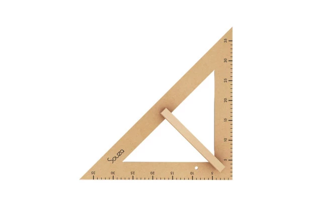 ESQUADRO DE MADEIRA MDF  45° 2934 SOUZA