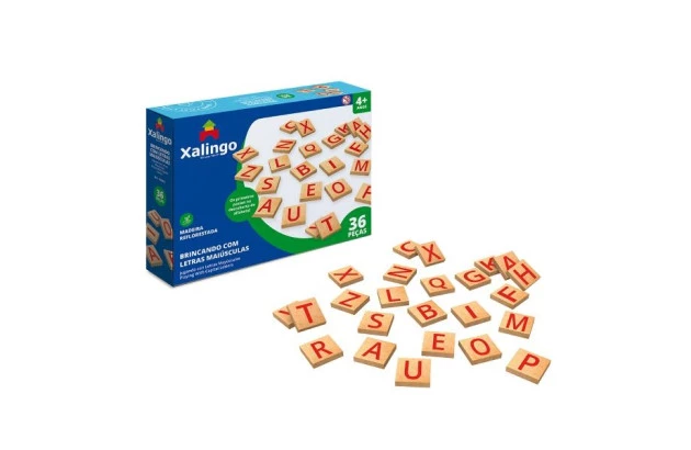 JOGO EDUCATIVO BRINCANDO COM LETRAS MAIUSCULAS 36 PÇS XALINGO