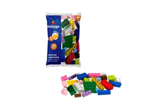 BRINQUEDO BLOCOS CRIATIVOS CLÁSSICOS 25PÇS XALINGO