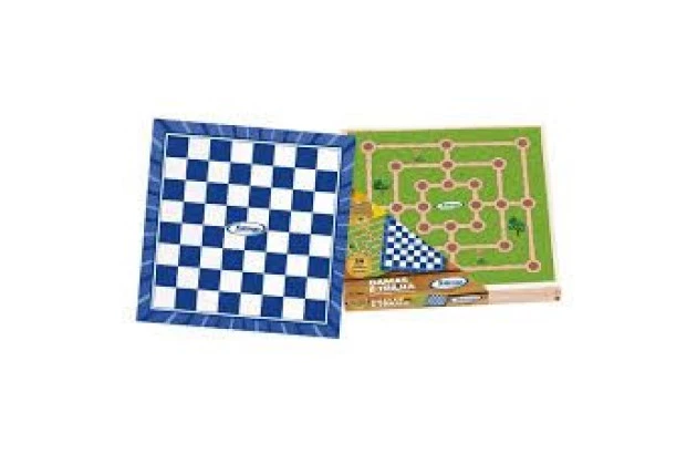 JOGOS TRADICIONAIS EM MADEIRA DAMA E TRILHA