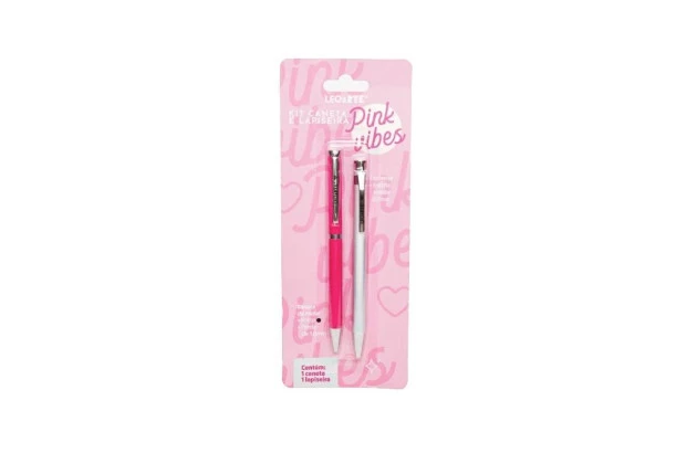KIT CANETA E GRAFITE PINK VIBES